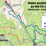 Mapka plánovaného pochodu po línii československého opevnenia - 22.4.2018